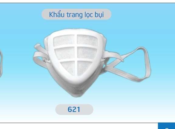 Mã KTBB-621 Khẩu trang lọc bụi Mã KTBB-621 Khẩu trang lọc bụi