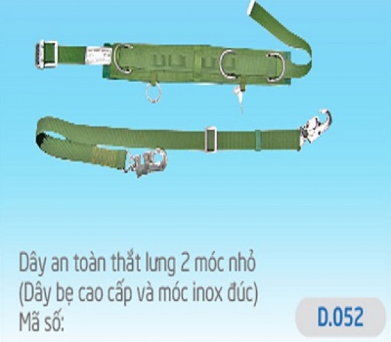 Mã DBB-D.052 Dây an toàn 2 móc innox