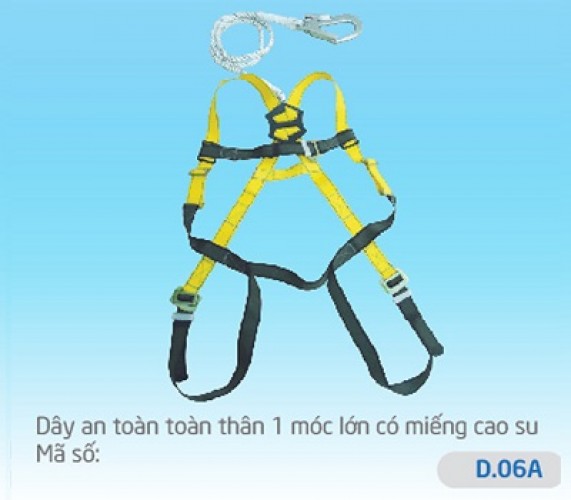 Mã DBB-D.06A Dây an toàn 1 móc lớn kèm cao su